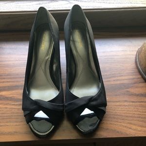 Naturalized Open Toe Dress Shoes, Black, Patent Leather 2” Heels, Nonslip soles